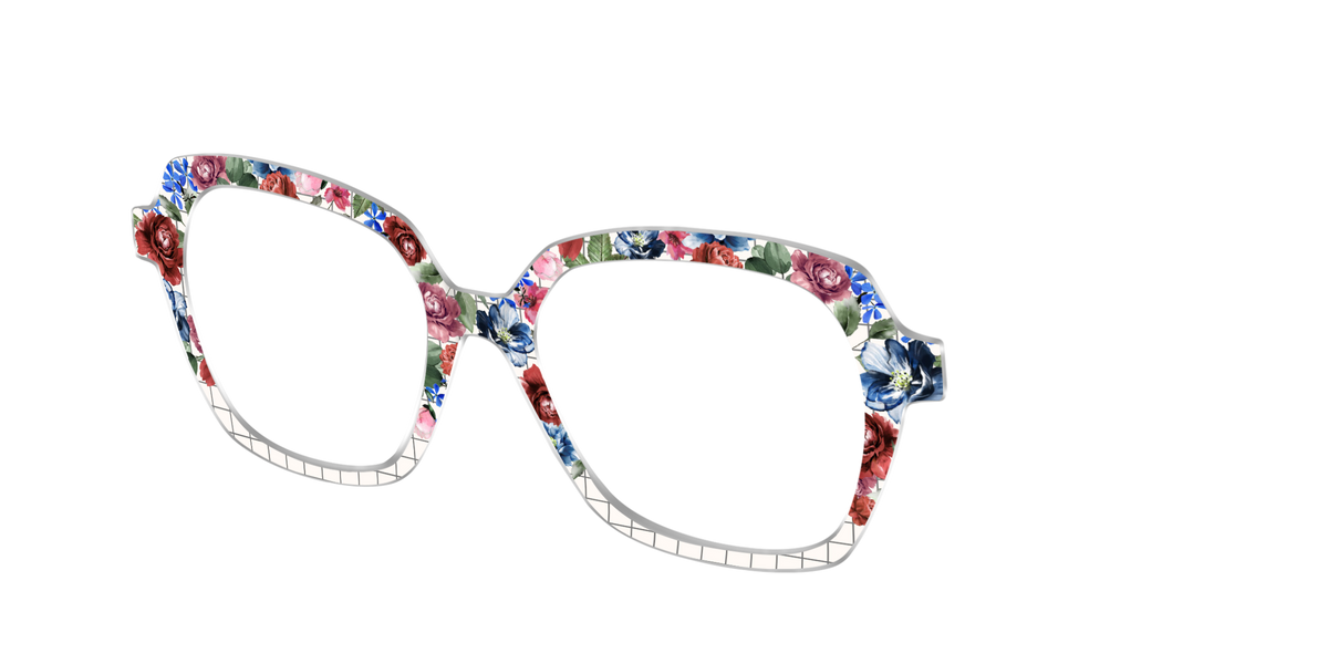 The Graph Paper Floral - Angle Top Image - Pair Eyewear