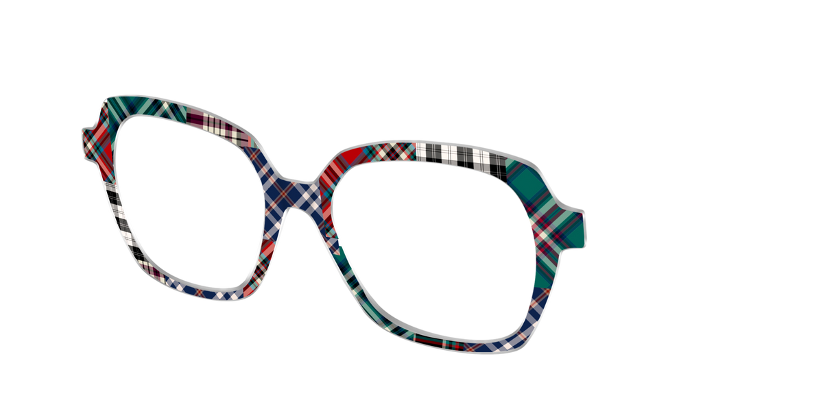 The Grunge Plaid Print Mix - Angle Top Image - Pair Eyewear