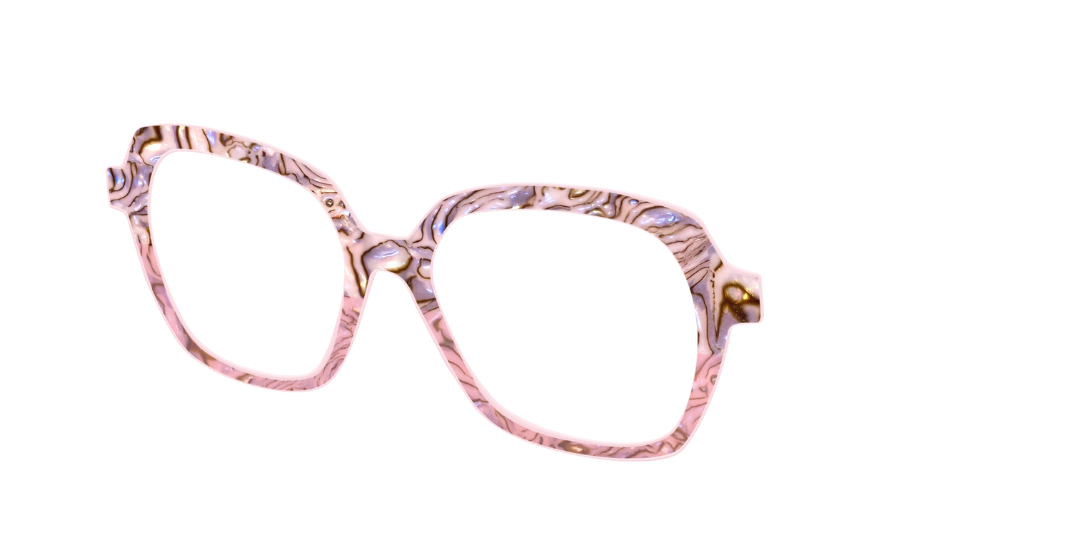 The Pink Conch Shell Pearl Crystal Split - Angle Top Image - Pair Eyewear