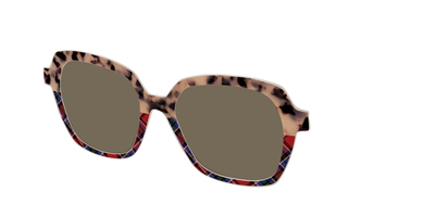 The Polarized Cookie Dough Tortoise & Plaid Split Sun Top - Angle Top Thumbnail - Pair Eyewear
