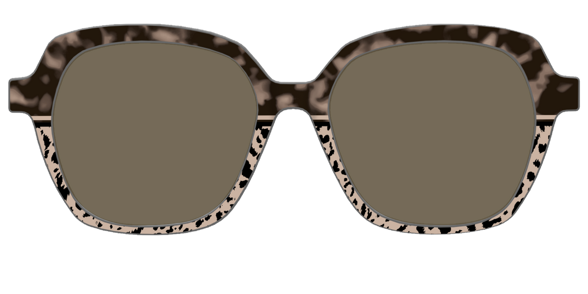 The Polarized Ink Blot Tortoise Split Sun Top - Front Top Image - Pair Eyewear