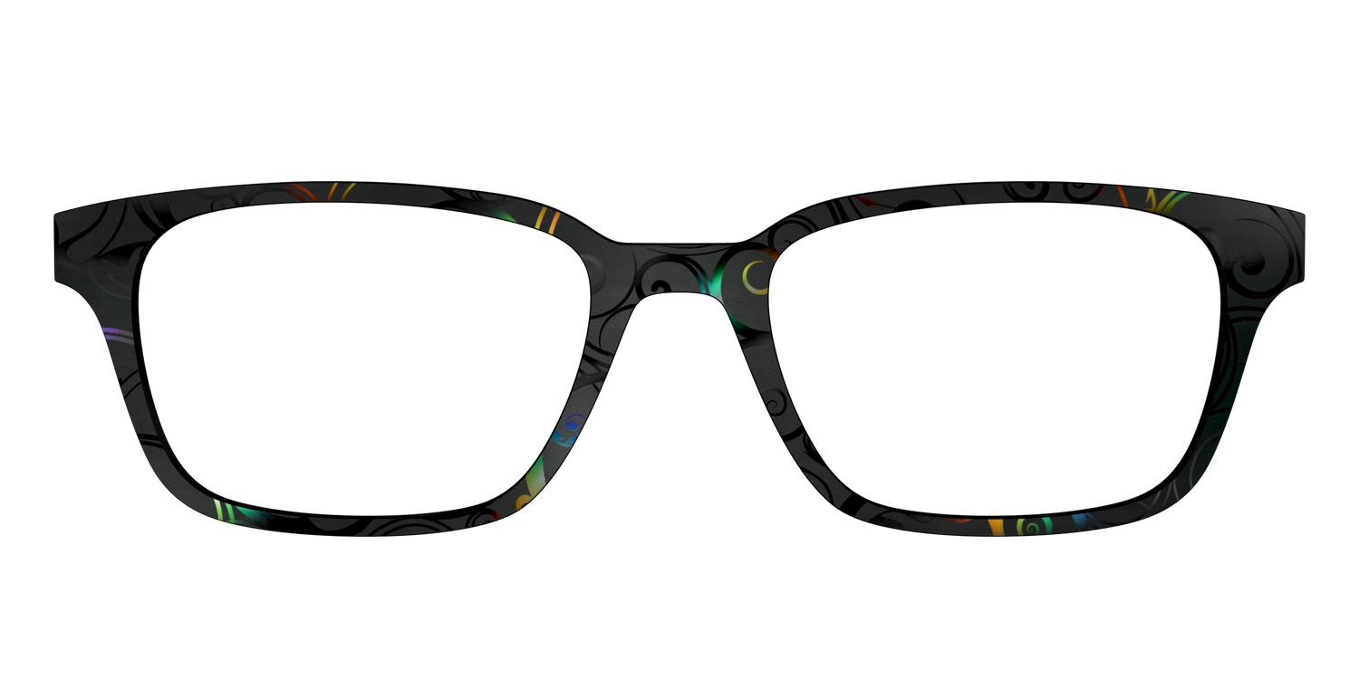 The Black Holographic Scrolls - Front Top Image - Pair Eyewear