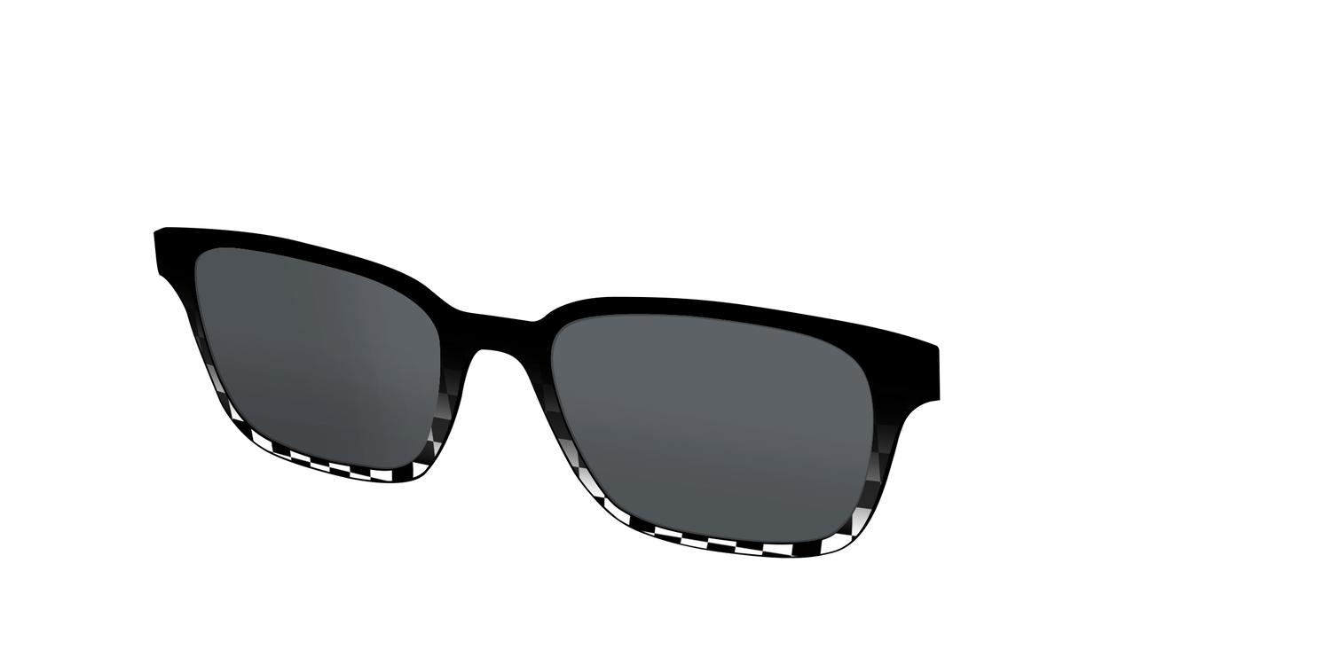 The Polarized Checkerboard Fade Sun Top - Angle Top Image - Pair Eyewear