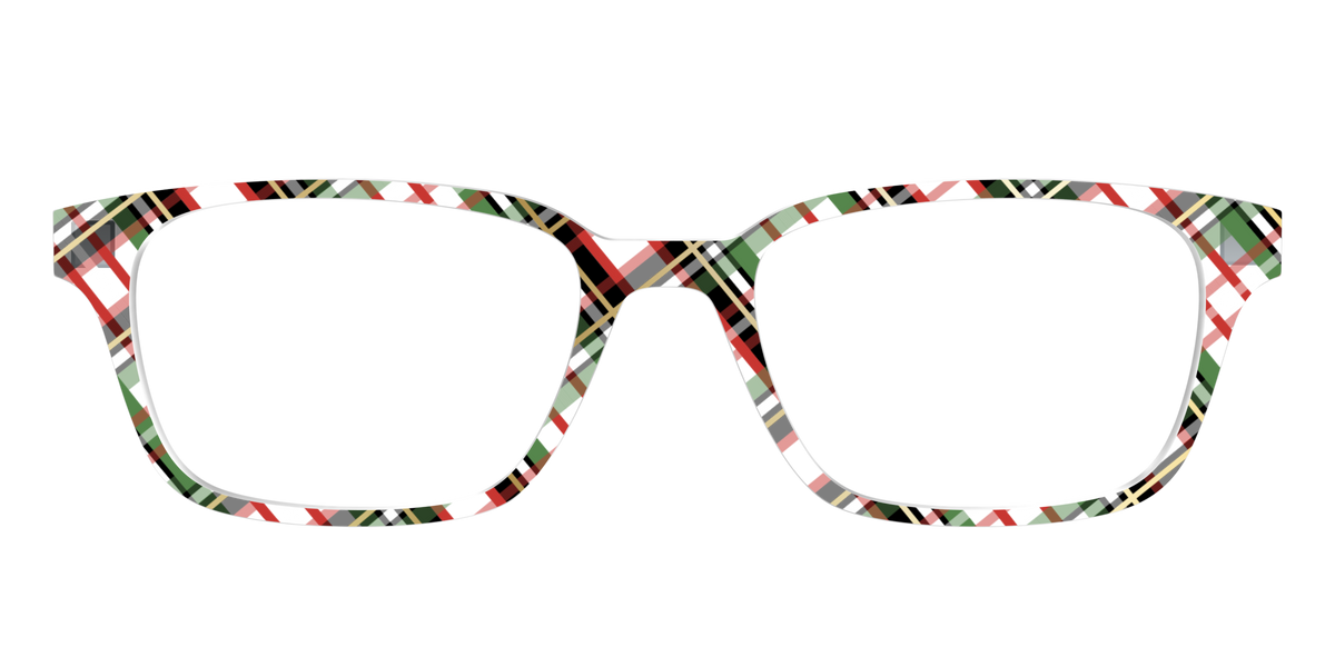 The Evergreen Plaid with Foil Crystal - Front Top Image - Pair Eyewear