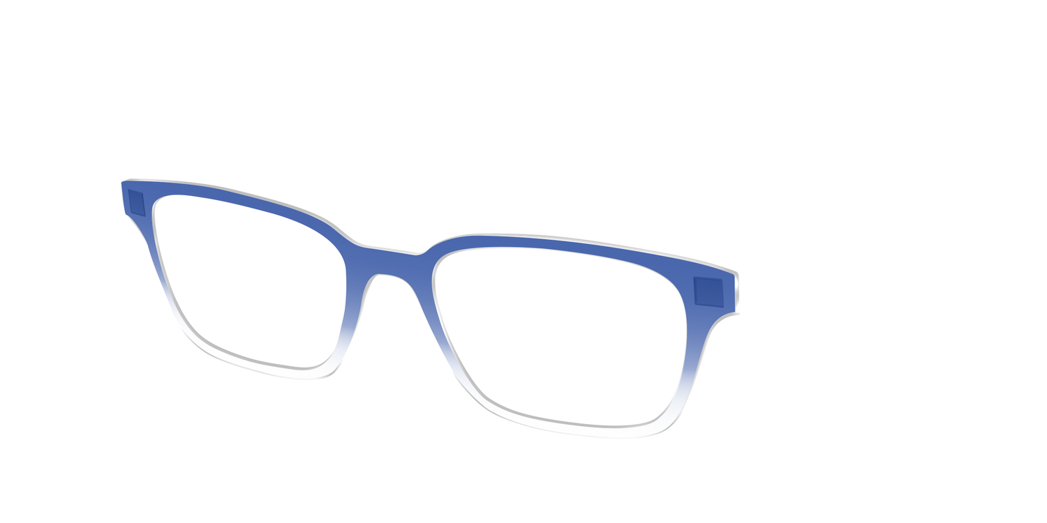 The Indigo Gradient Crystal - Angle Top Image - Pair Eyewear