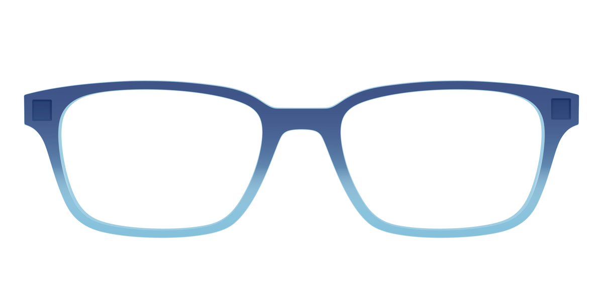 The Indigo to Sky Blue Gradient Crystal - Front Top Image - Pair Eyewear