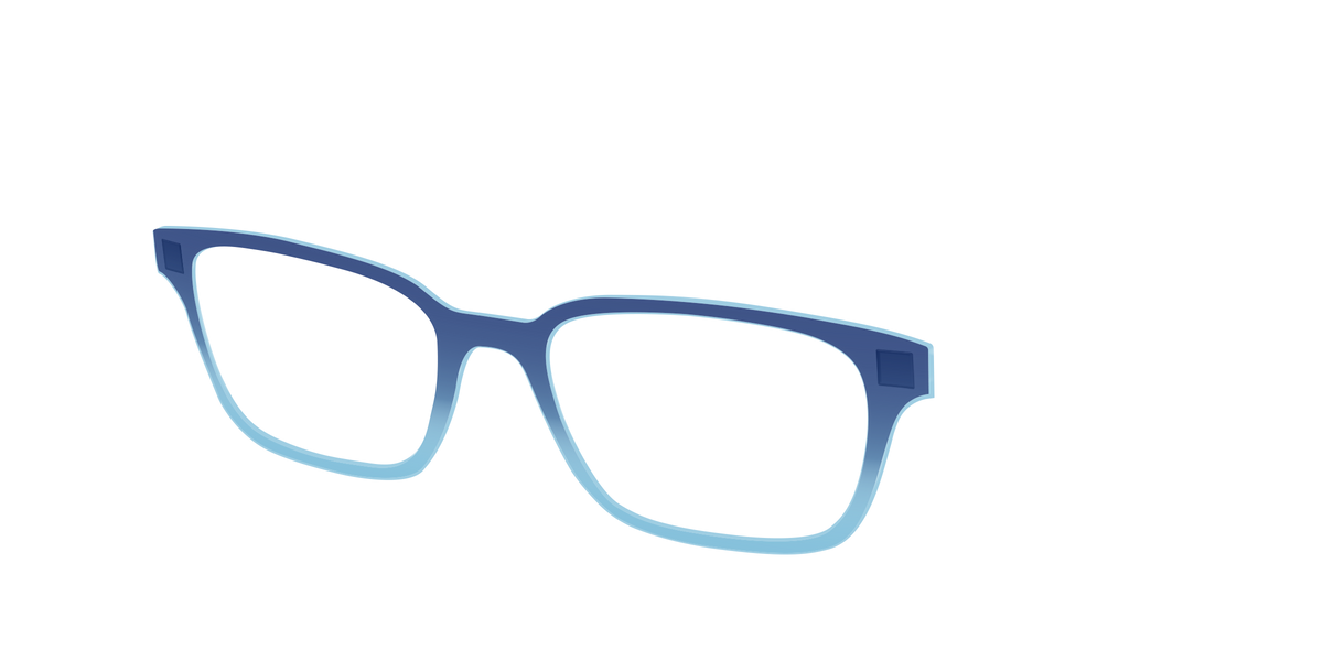The Indigo to Sky Blue Gradient Crystal - Angle Top Image - Pair Eyewear
