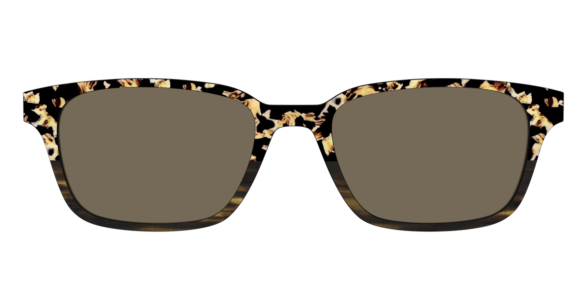 The Polarized Caramel Tortoise Horn Split Sun Top - Front Top Image - Pair Eyewear