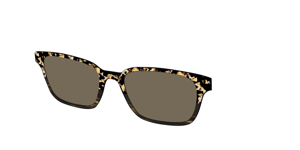 The Polarized Caramel Tortoise Horn Split Sun Top - Angle Top Image - Pair Eyewear