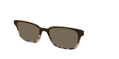 The Polarized Dark Oak Tortoise Split Sun Top - Angle Top Thumbnail - Pair Eyewear
