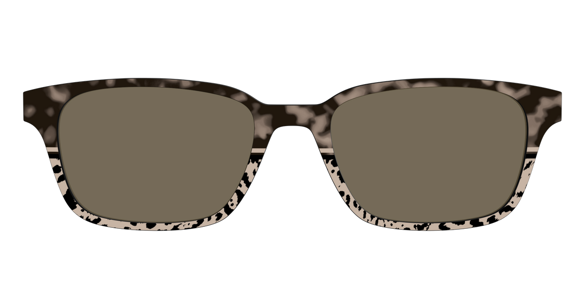 The Polarized Ink Blot Tortoise Split Sun Top - Front Top Image - Pair Eyewear