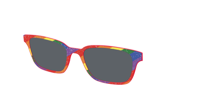The Polarized Traditional Pride Flag Glitter Sun Top - Angle Top Thumbnail - Pair Eyewear