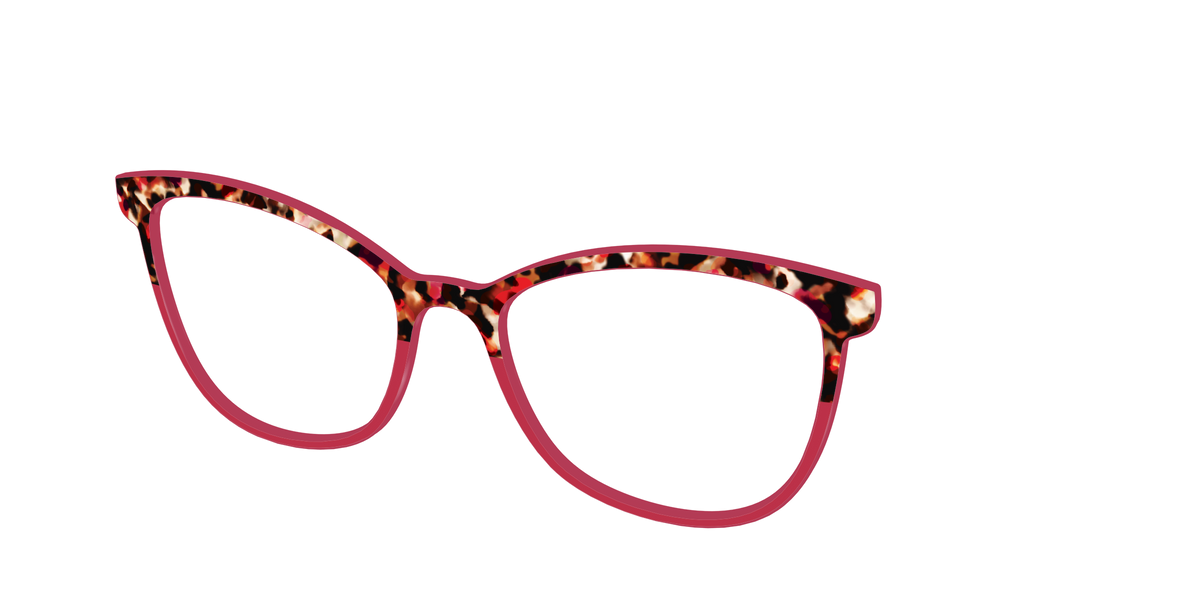 The Auburn Tortoise Crystal Split - Angle Top Image - Pair Eyewear