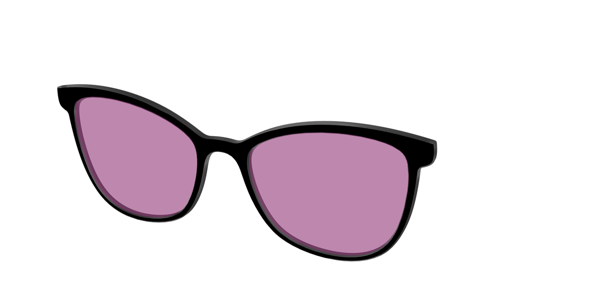 The Black with Pink Racquet Sport lens - Angle Top Image - Pair Eyewear
