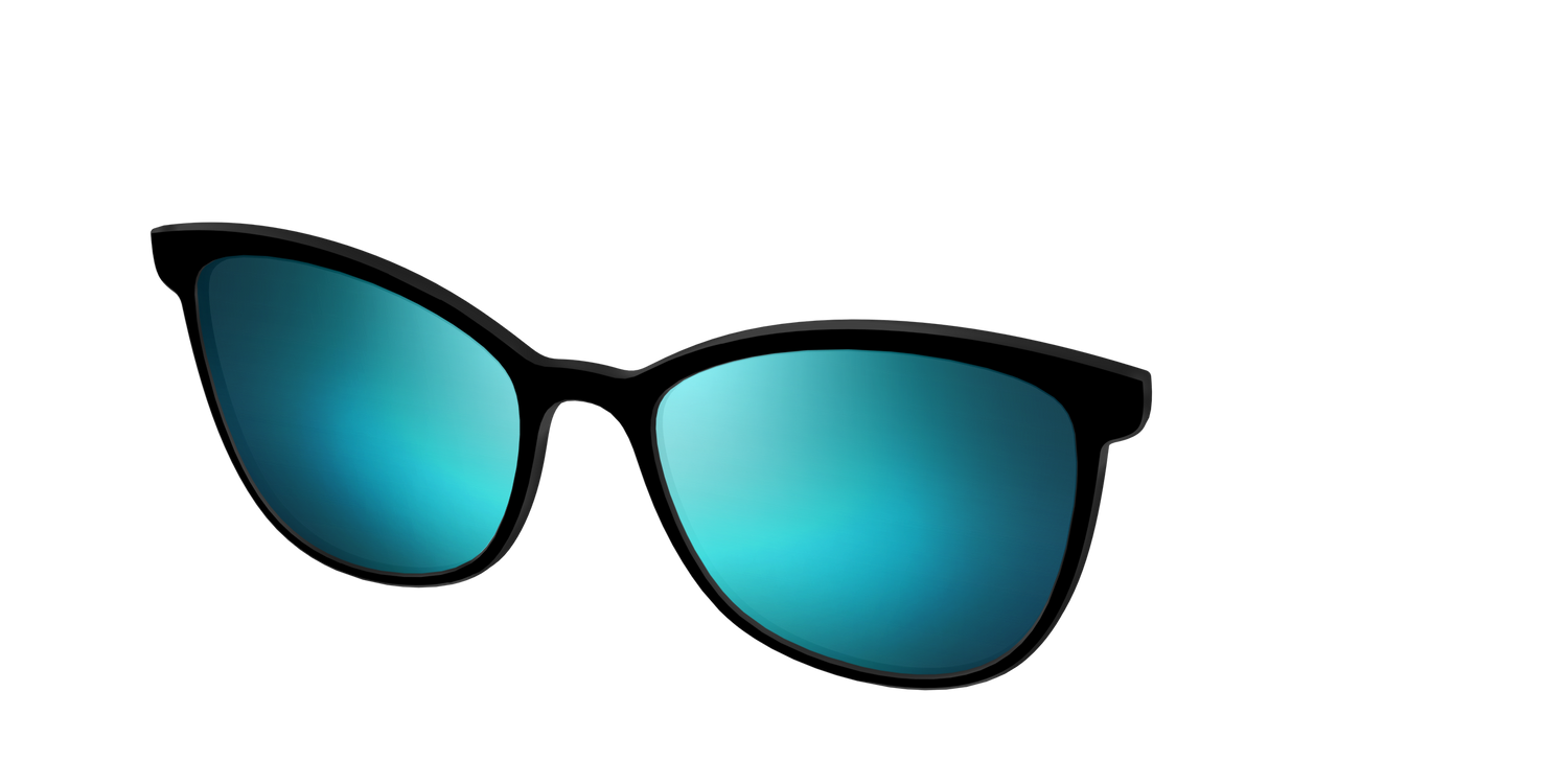 The Polarized Blue Reflective Sun Top - Angle Top Image - Pair Eyewear