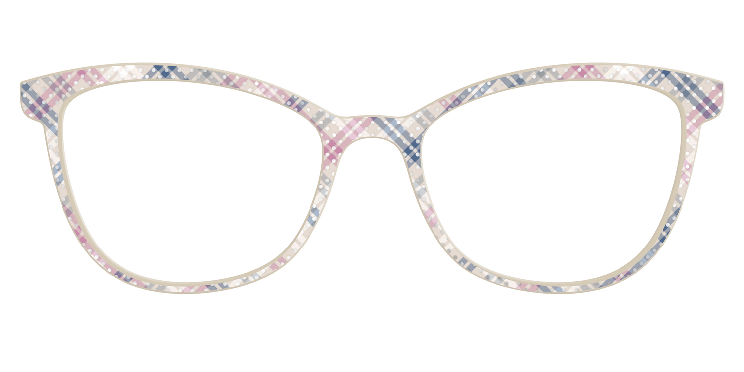 The Chiffon Plaid with Silver Foil Polka Dots - Front Top Image - Pair Eyewear