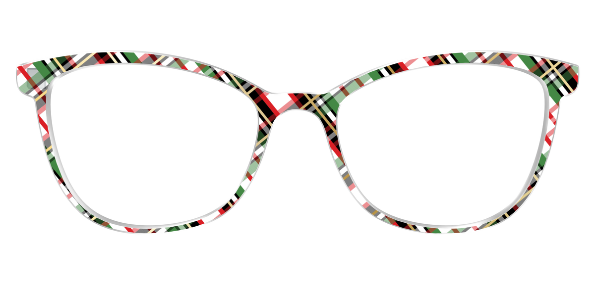 The Evergreen Plaid with Foil Crystal - Front Top Image - Pair Eyewear