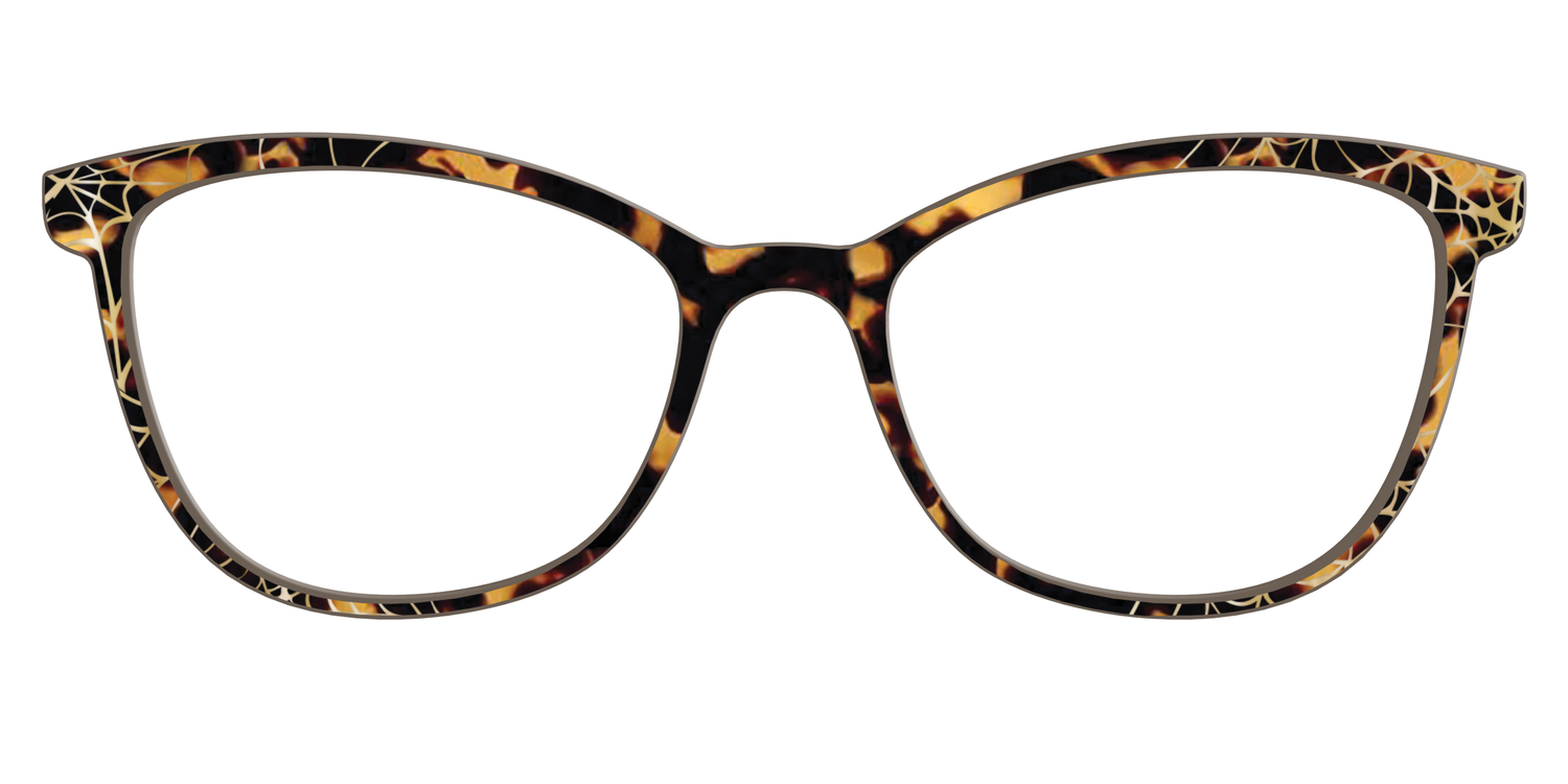 The Haunted Tortoise with Gold Foil Webs - Front Top Image - Pair Eyewear