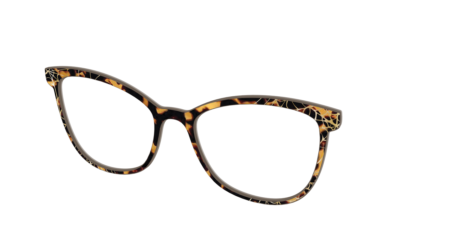 The Haunted Tortoise with Gold Foil Webs - Angle Top Image - Pair Eyewear