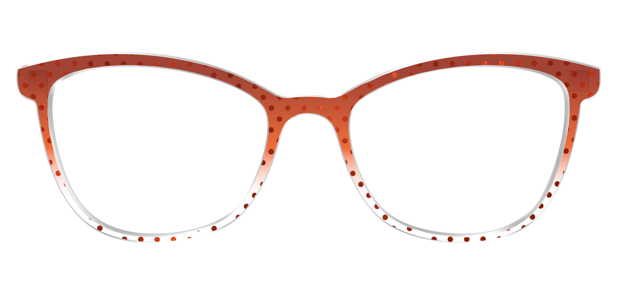 The Inferno Orange Gradient Crystal Polka Dots - Front Top Image - Pair Eyewear