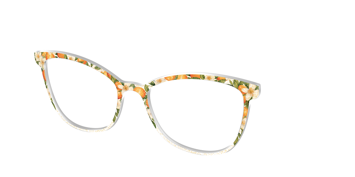 The Orange Blossom Glitter Crystal - Angle Top Image - Pair Eyewear