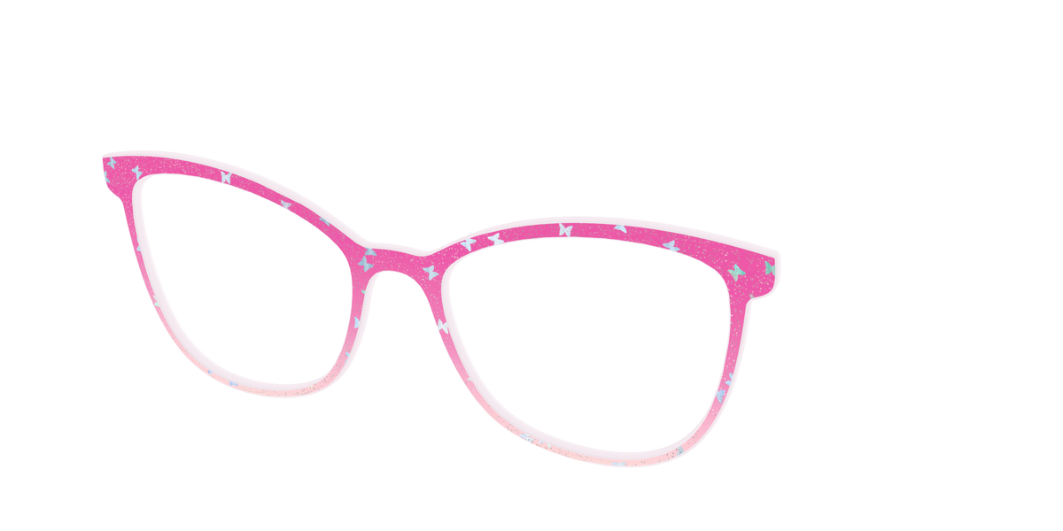 The Pink Butterfly Sparkle Crystal - Angle Top Image - Pair Eyewear