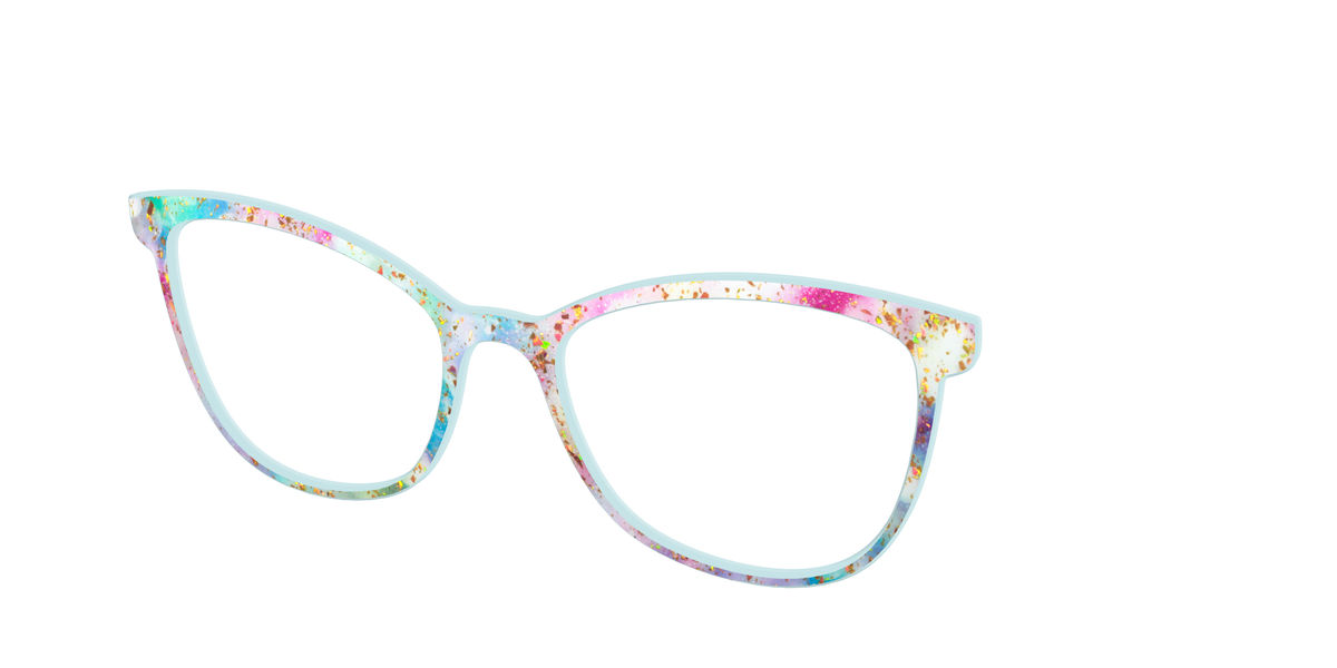 The Pixie Bokeh with Gold Flakes - Angle Top Image - Pair Eyewear