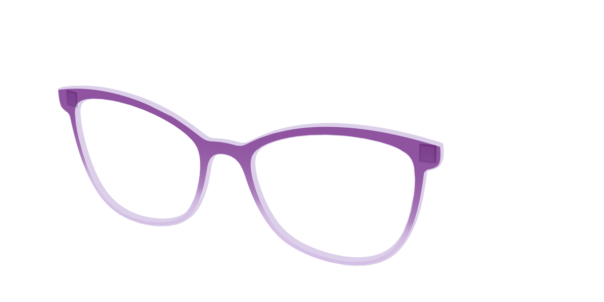 The Plum to Lilac Gradient Crystal - Angle Top Image - Pair Eyewear