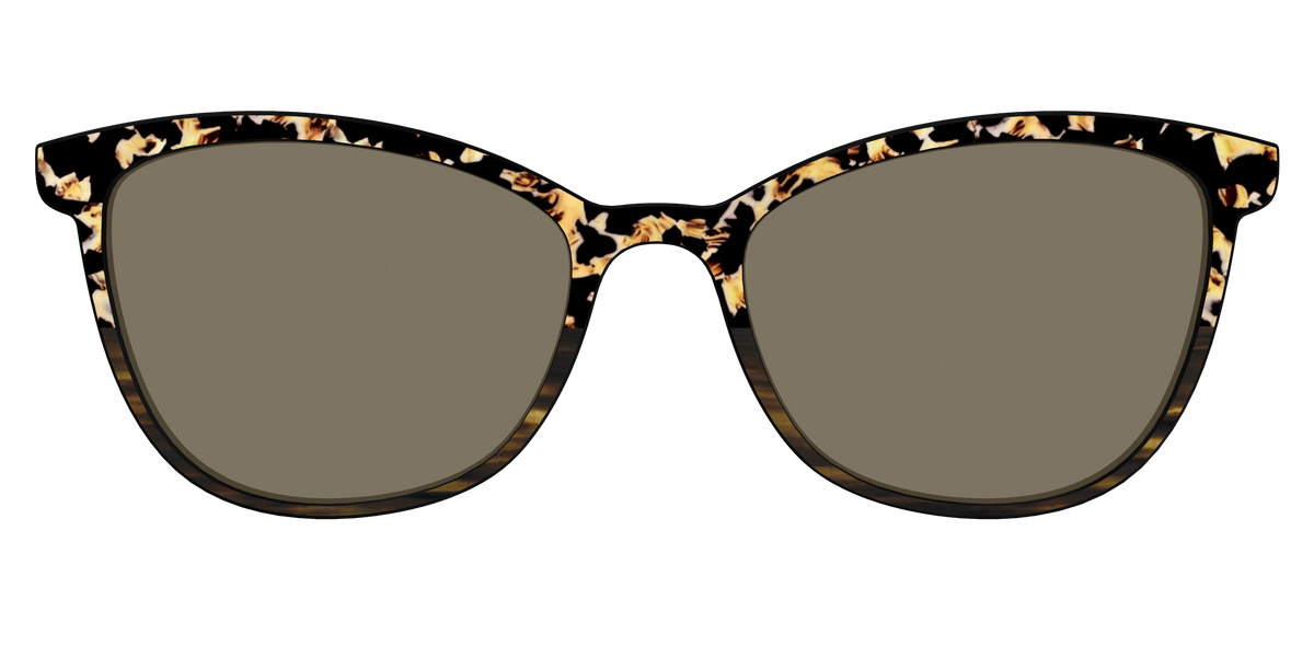 The Polarized Caramel Tortoise Horn Split Sun Top - Front Top Image - Pair Eyewear