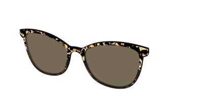 The Polarized Caramel Tortoise Horn Split Sun Top - Angle Top Thumbnail - Pair Eyewear