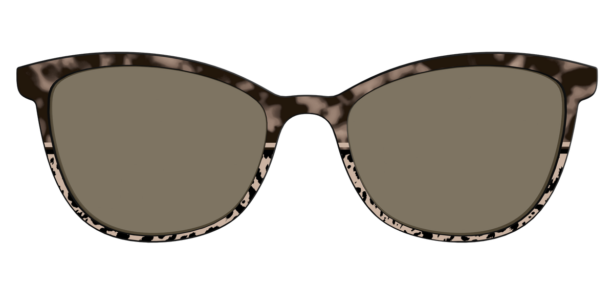 The Polarized Ink Blot Tortoise Split Sun Top - Front Top Image - Pair Eyewear