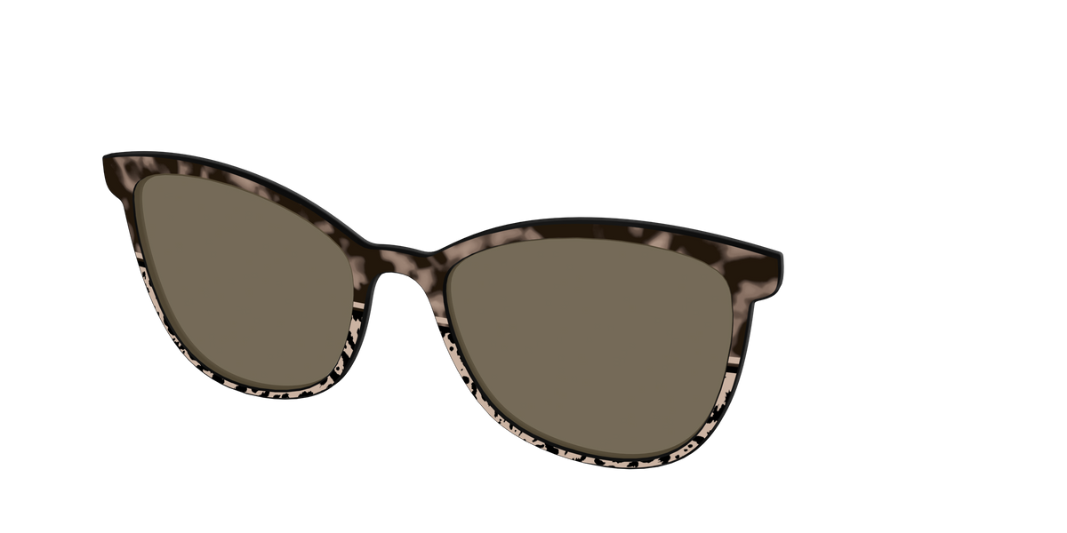 The Polarized Ink Blot Tortoise Split Sun Top - Angle Top Image - Pair Eyewear
