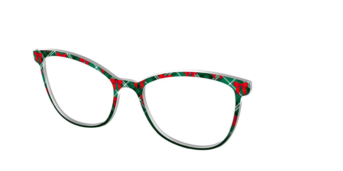 The Ribbon-Clad Plaid - Angle Top Image - Pair Eyewear