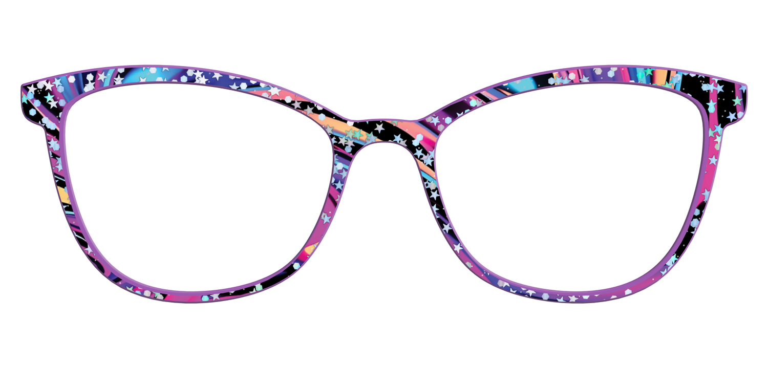 The Vaporwave Marble with Star Glitter - Front Top Image - Pair Eyewear
