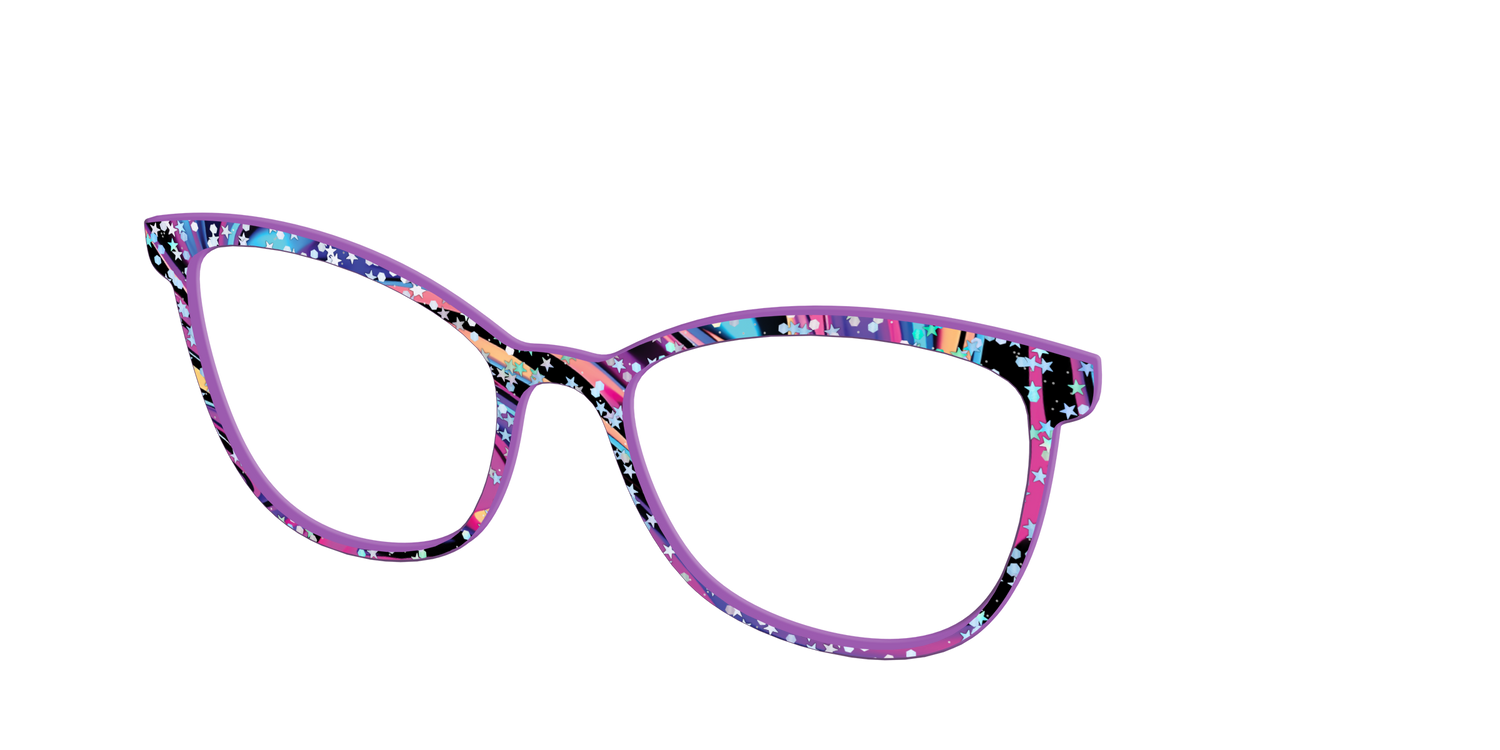 The Vaporwave Marble with Star Glitter - Angle Top Image - Pair Eyewear