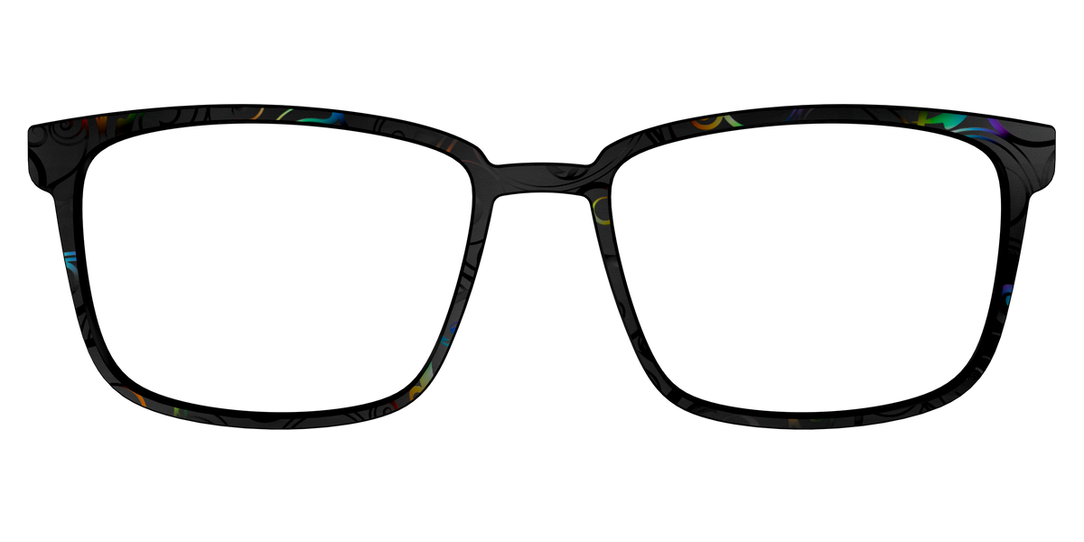 The Black Holographic Scrolls - Front Top Image - Pair Eyewear