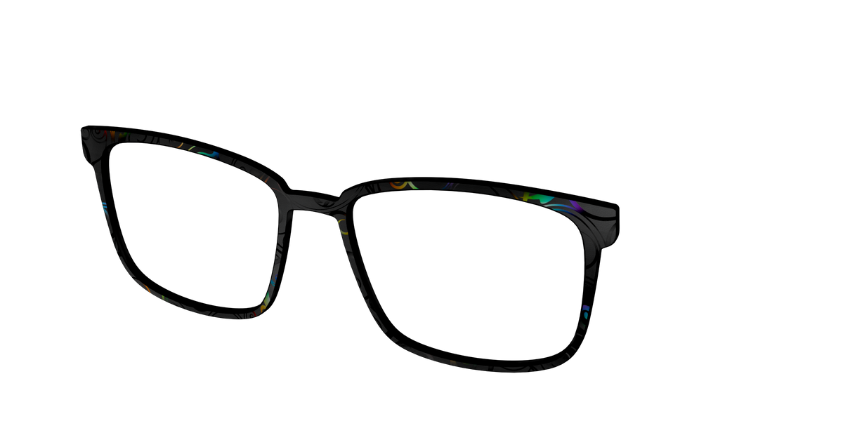 The Black Holographic Scrolls - Angle Top Image - Pair Eyewear