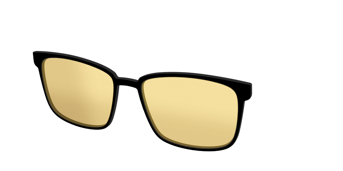 The Black With Citrine Yellow lens - Angle Top Image - Pair Eyewear