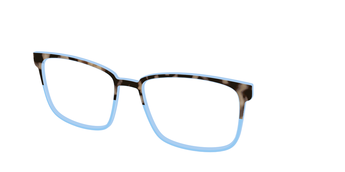 The Denim Tortoise Crystal Split - Angle Top Image - Pair Eyewear