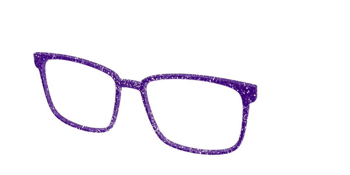 The Electric Purple Sparkle - Angle Top Image - Pair Eyewear