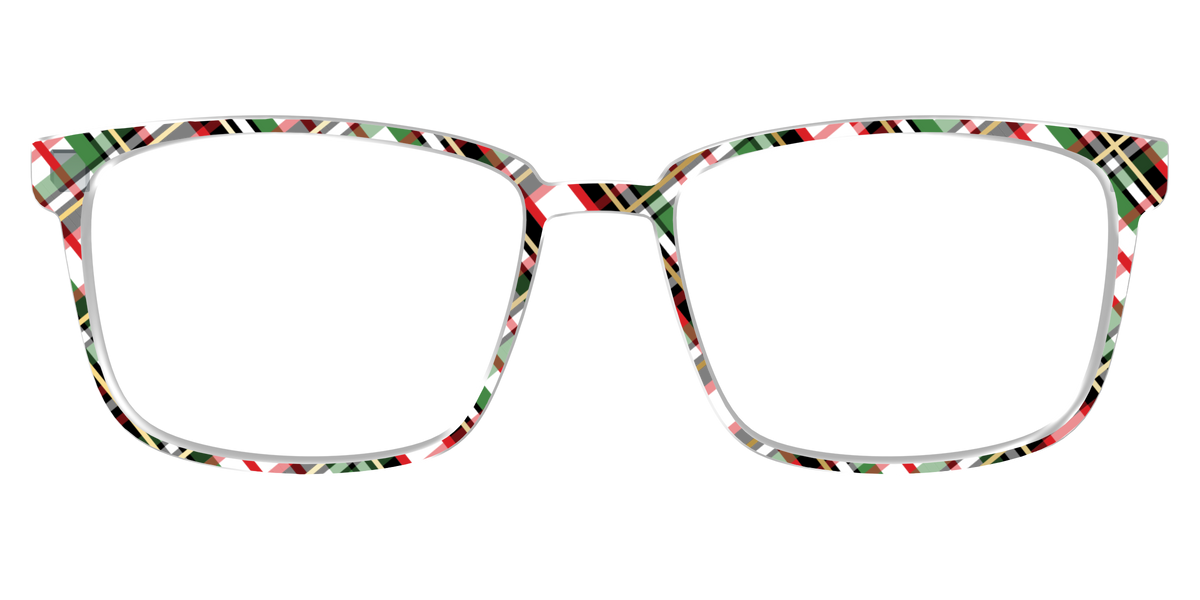 The Evergreen Plaid with Foil Crystal - Front Top Image - Pair Eyewear