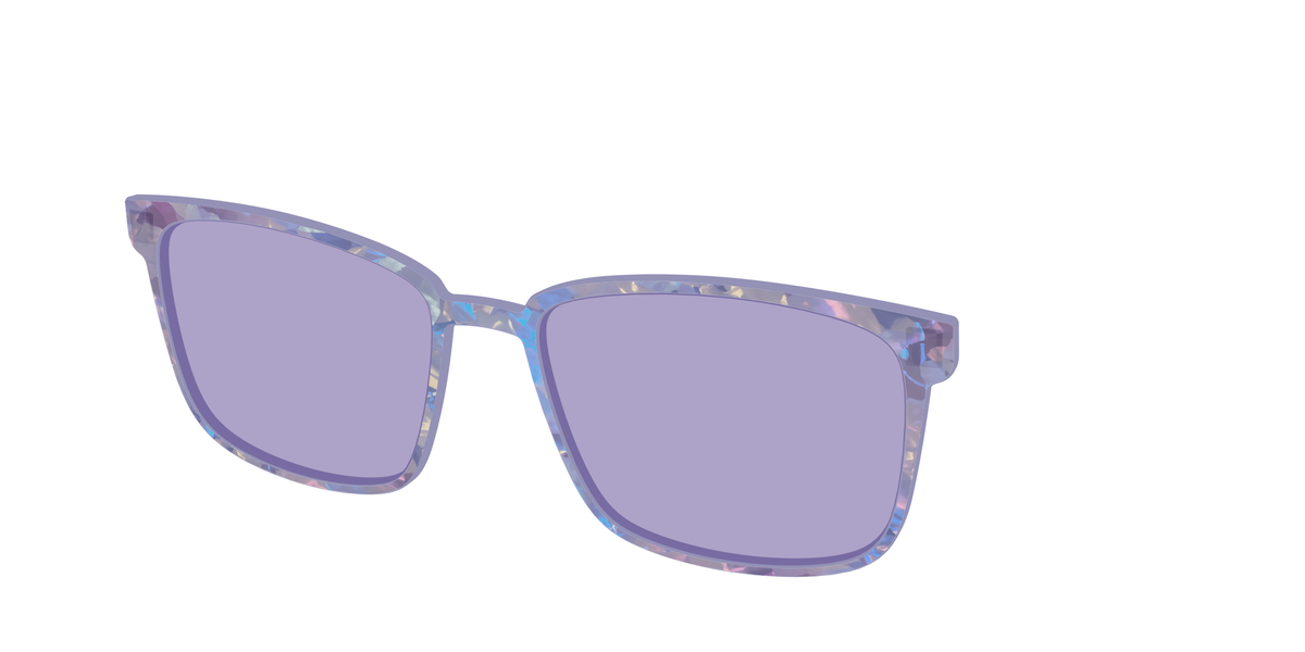 The Lavender Pearl Tort With Celestial Purple lens - Angle Top Image - Pair Eyewear