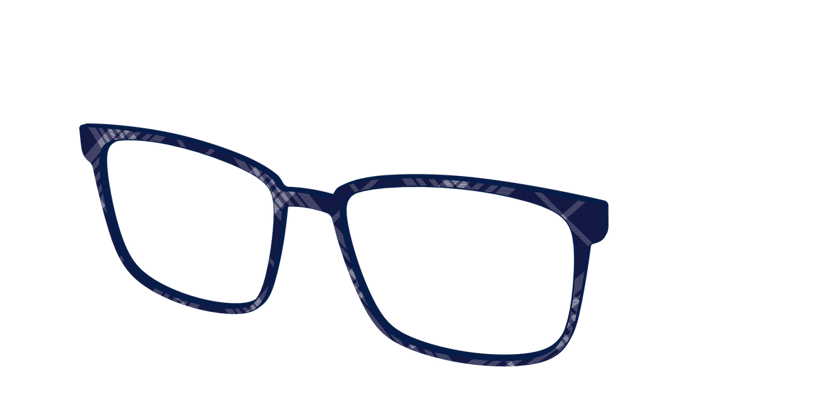 The Navy Twill Plaid - Angle Top Image - Pair Eyewear