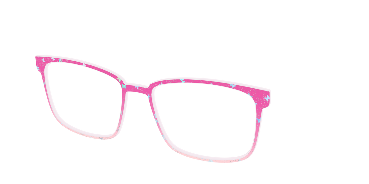 The Pink Butterfly Sparkle Crystal - Angle Top Image - Pair Eyewear
