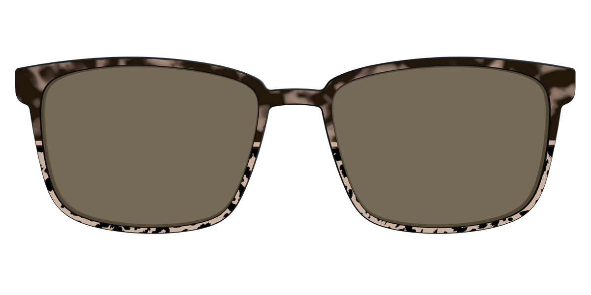 The Polarized Ink Blot Tortoise Split Sun Top - Front Top Image - Pair Eyewear