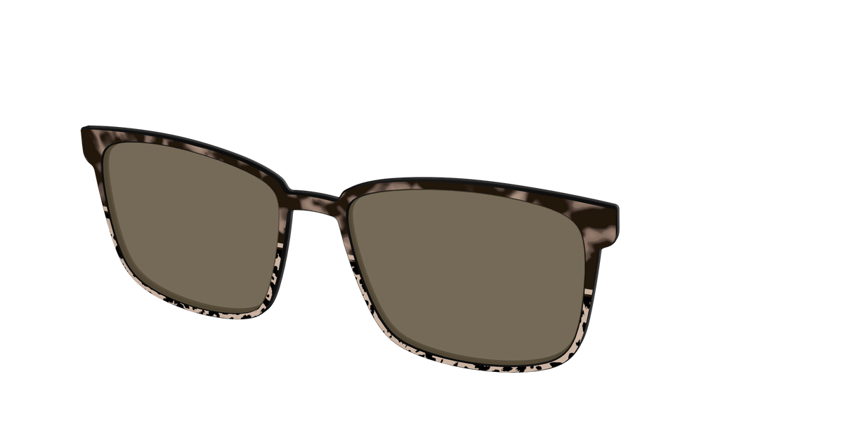 The Polarized Ink Blot Tortoise Split Sun Top - Angle Top Image - Pair Eyewear