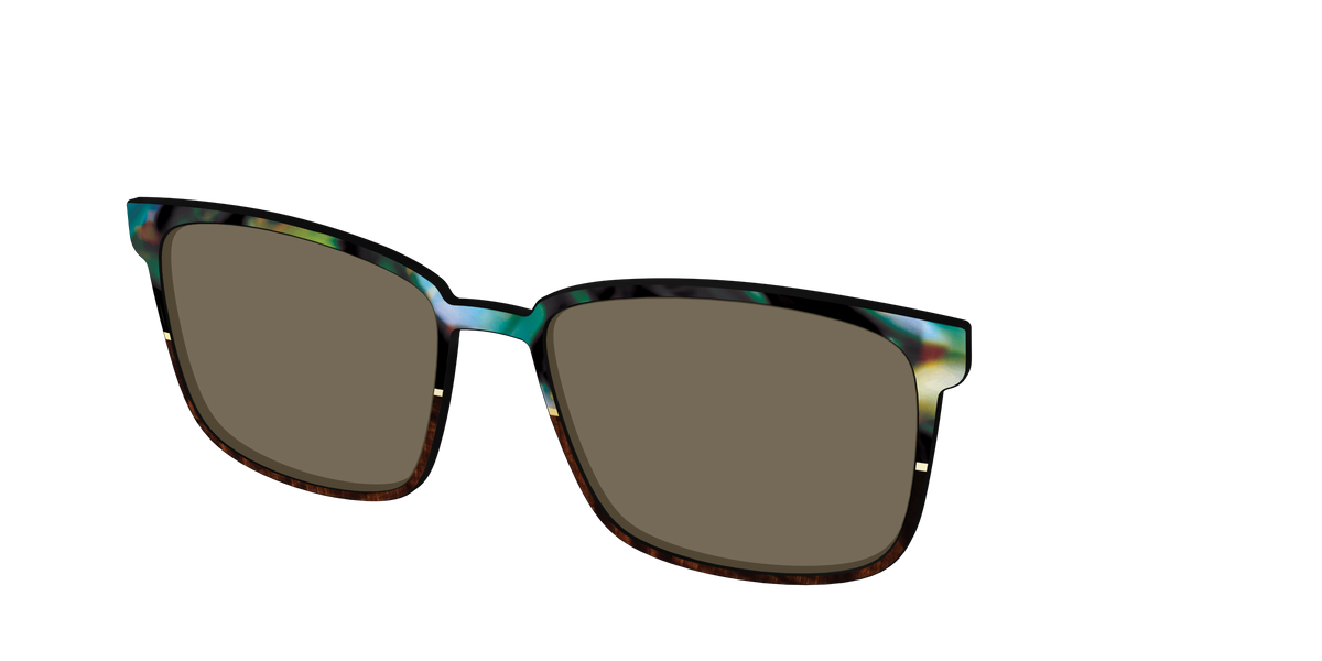 The Polarized Mirage Split with Gold Foil Sun Top - Angle Top Image - Pair Eyewear