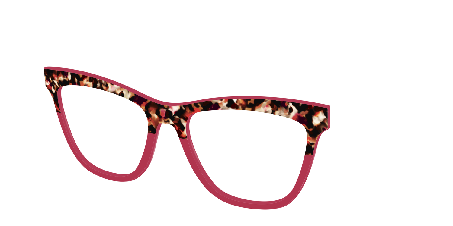 The Auburn Tortoise Crystal Split - Angle Top Image - Pair Eyewear