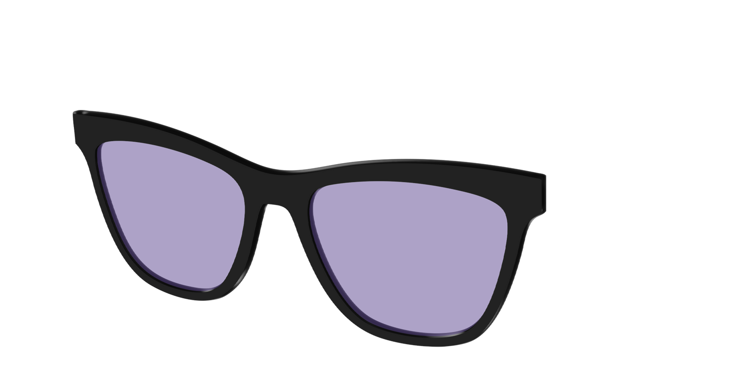 The Black With Celestial Purple Lens - Angle Top Image - Pair Eyewear