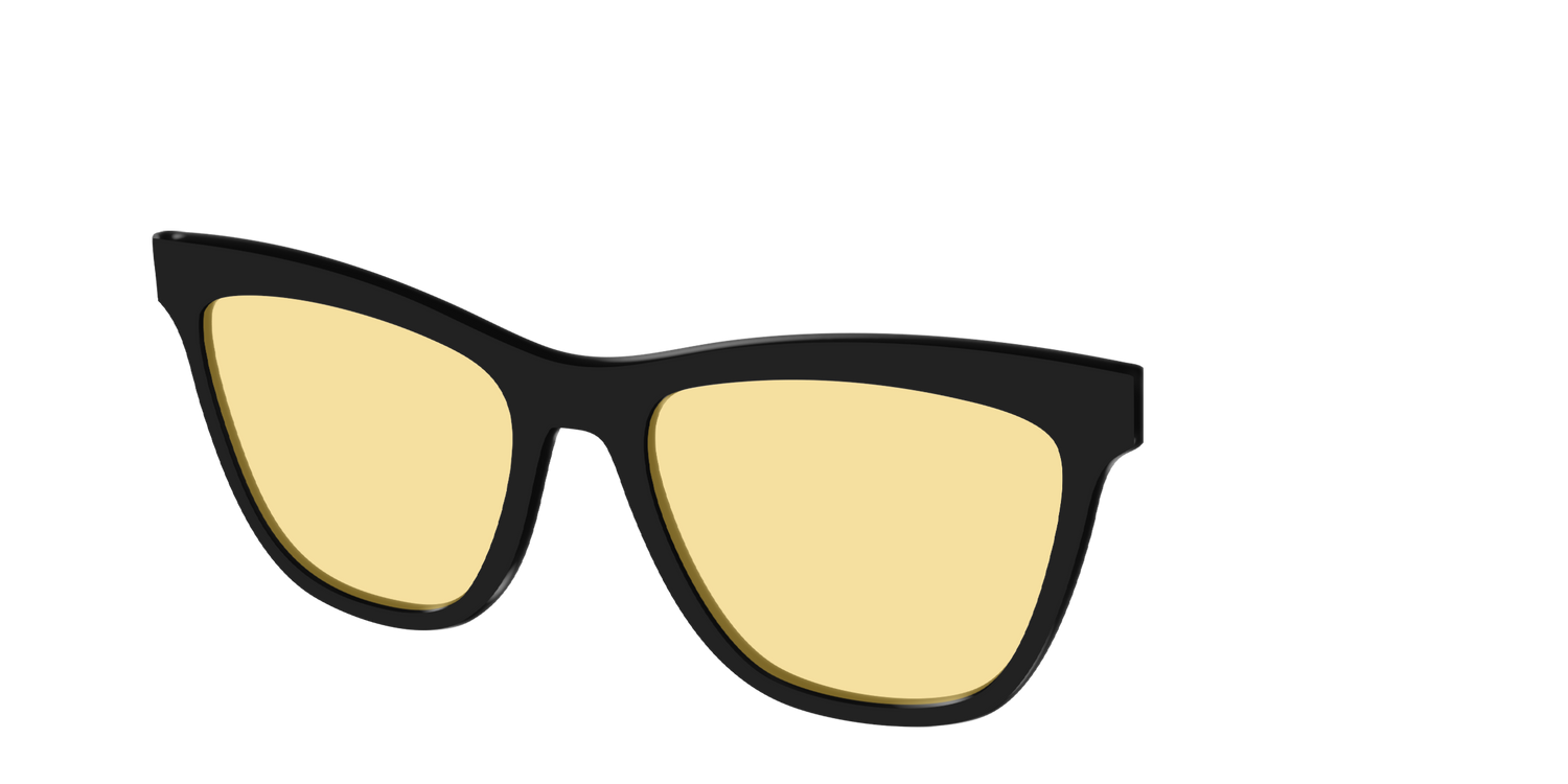 The Black With Citrine Yellow Lens - Angle Top Image - Pair Eyewear